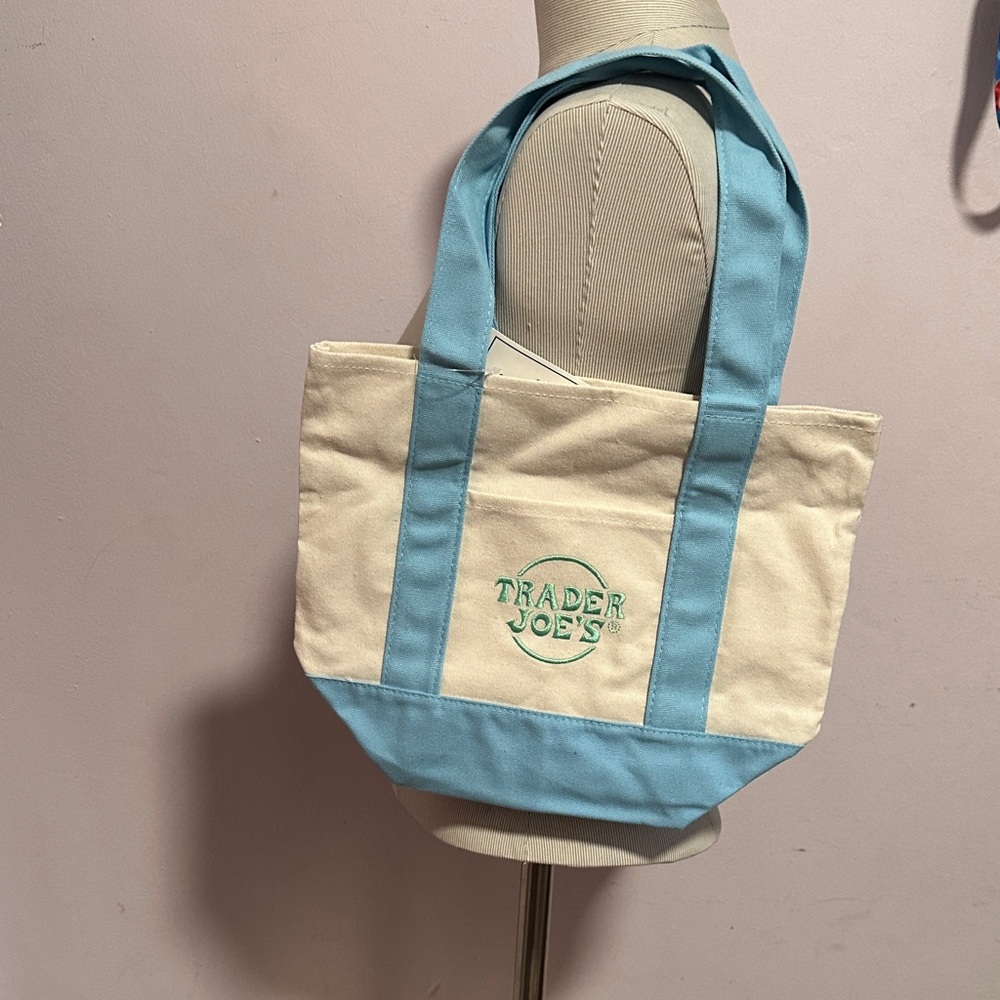 Blue and Cream Tote Bag